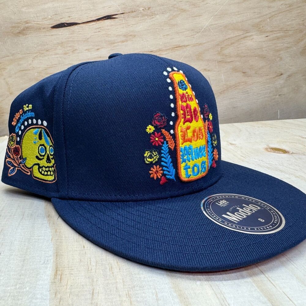 NEW Modelo x Lids HD Day Of the Dead Fitted Hat Cap Blue sz 8